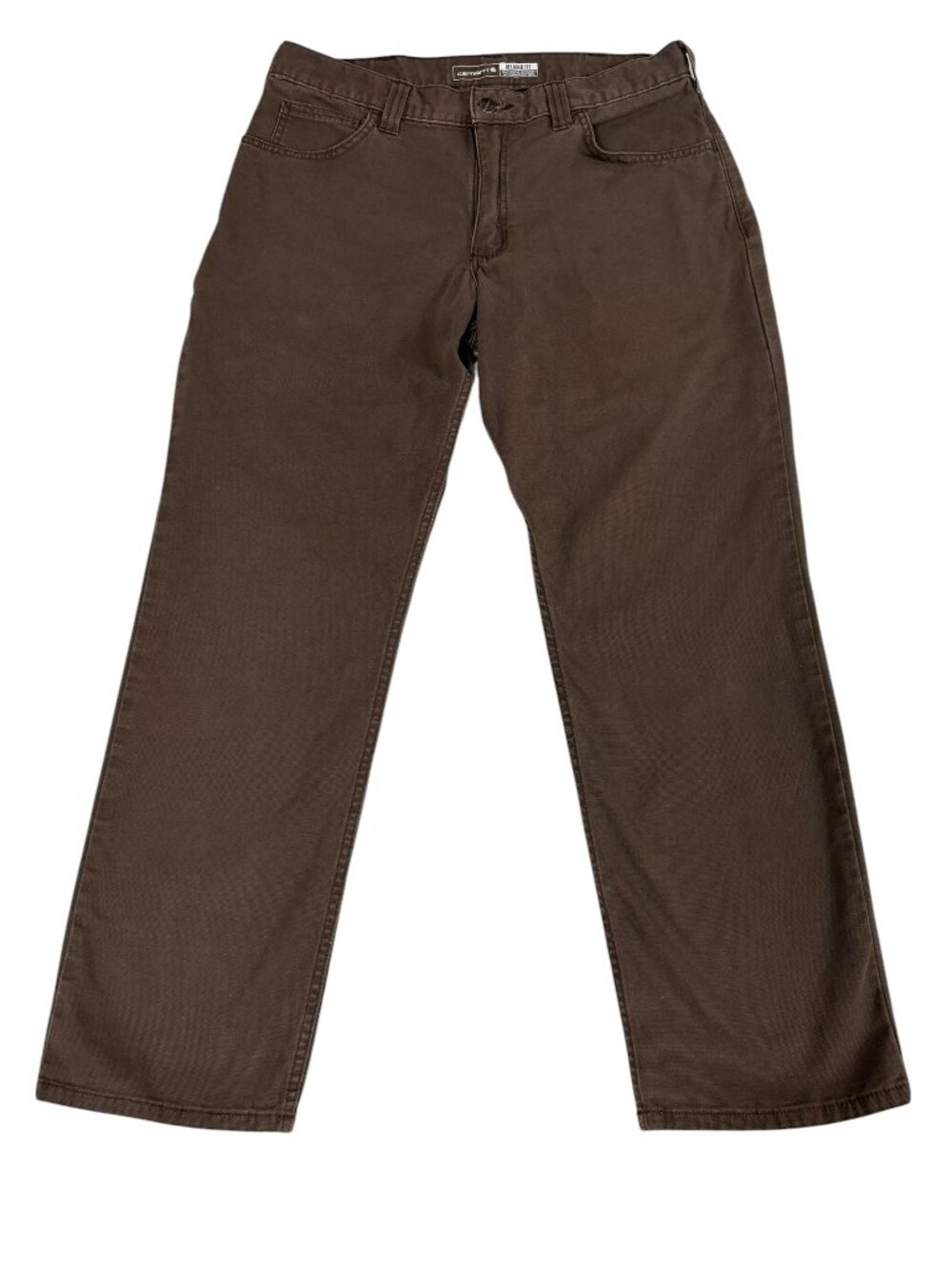 Carhartt Rugged Flex Canvas Work Pants Brown Relaxed Fit 34x30 - Picture 2 of 14